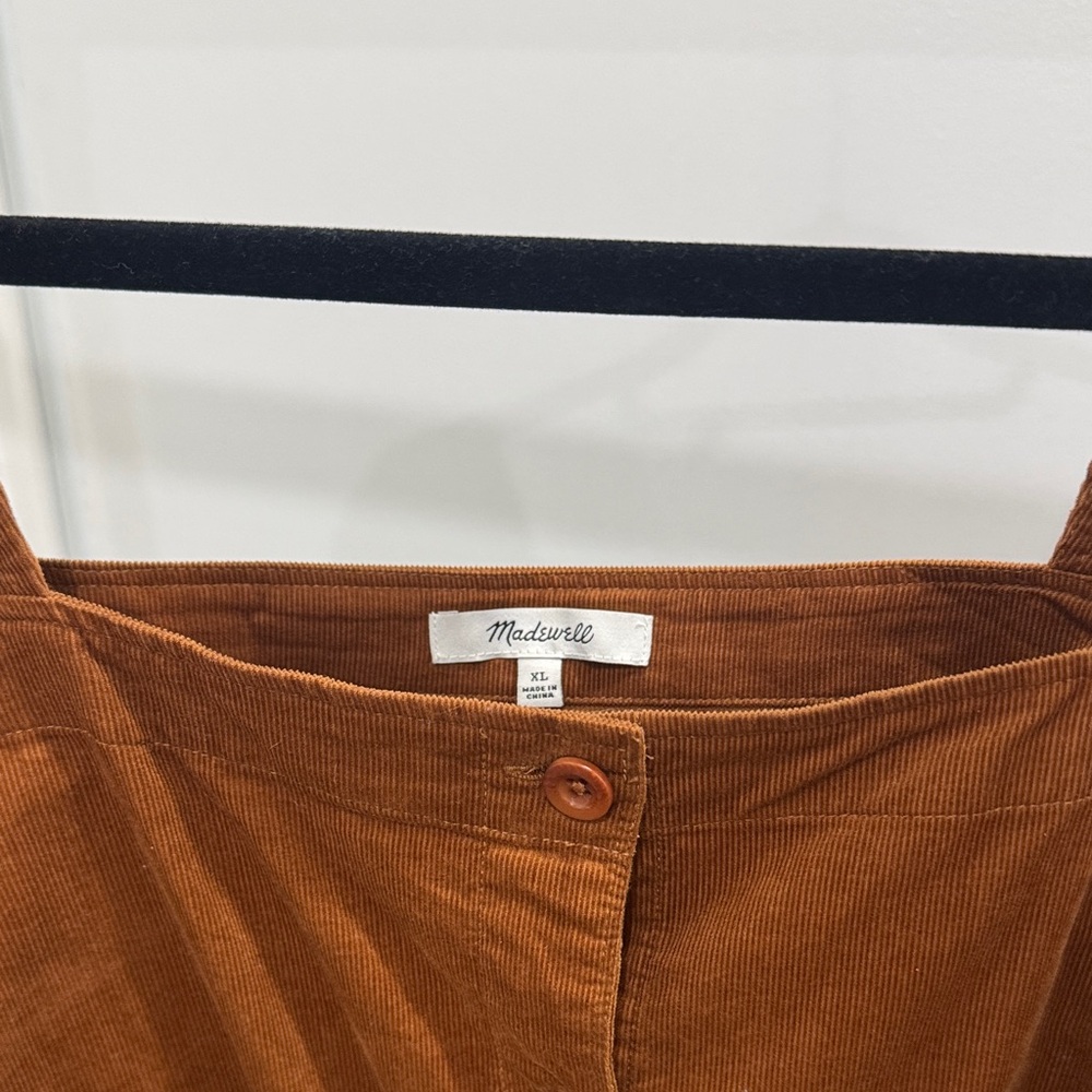 Madewell Corduroy Brown Button-Up Women's Top - Picture 2 of 5